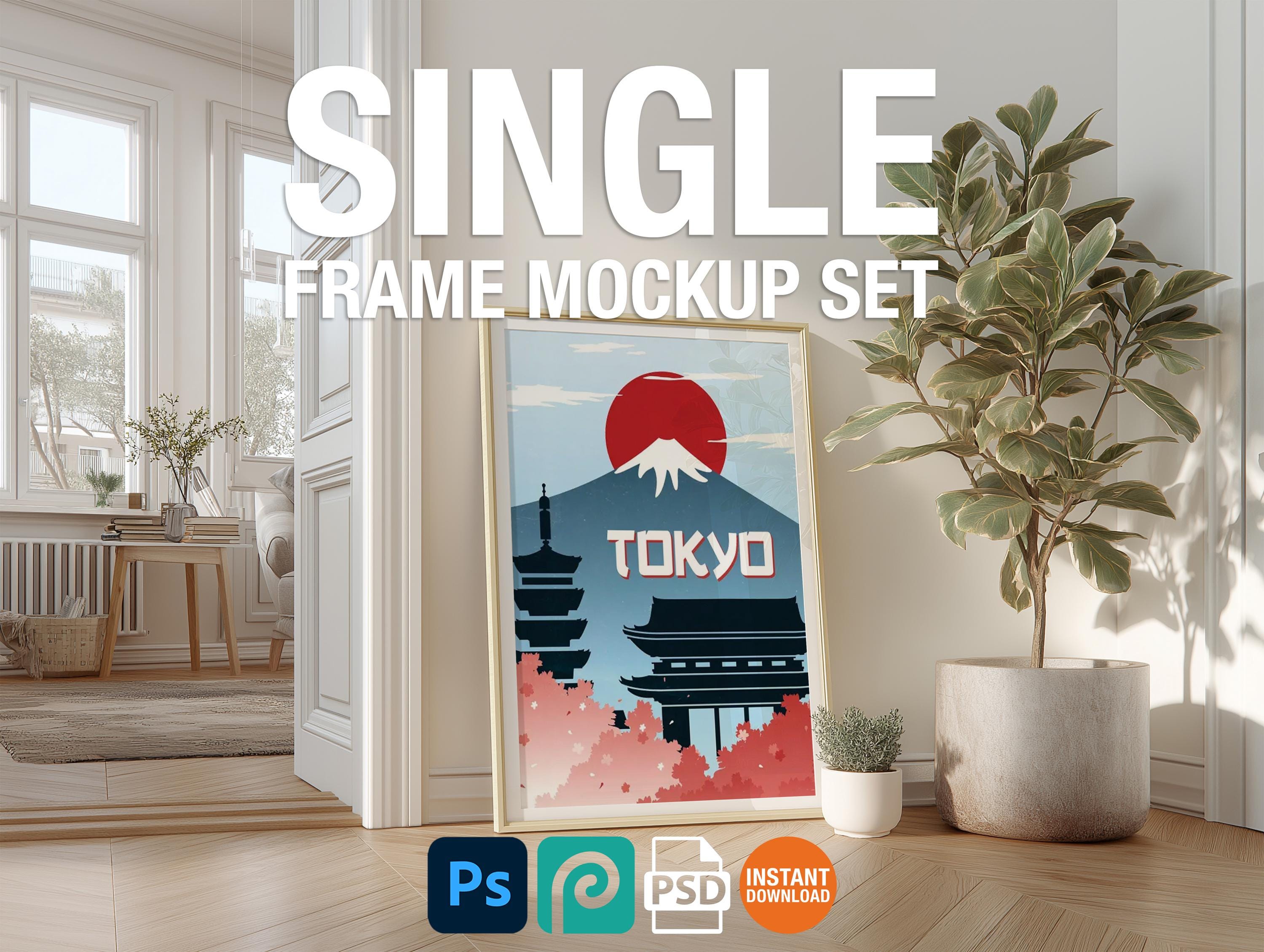 Single Frame Mockup PSD – Wall Art Smart Object Template