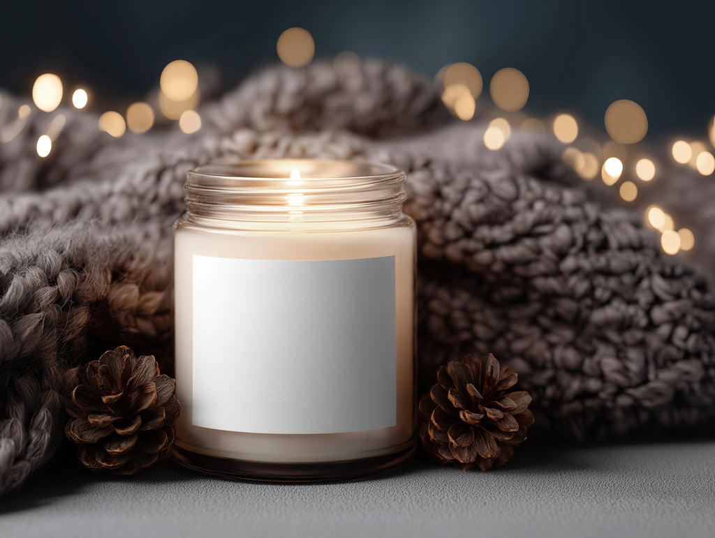 Luxurious Candle Mockup PSD Printify Clear Glass Label Template