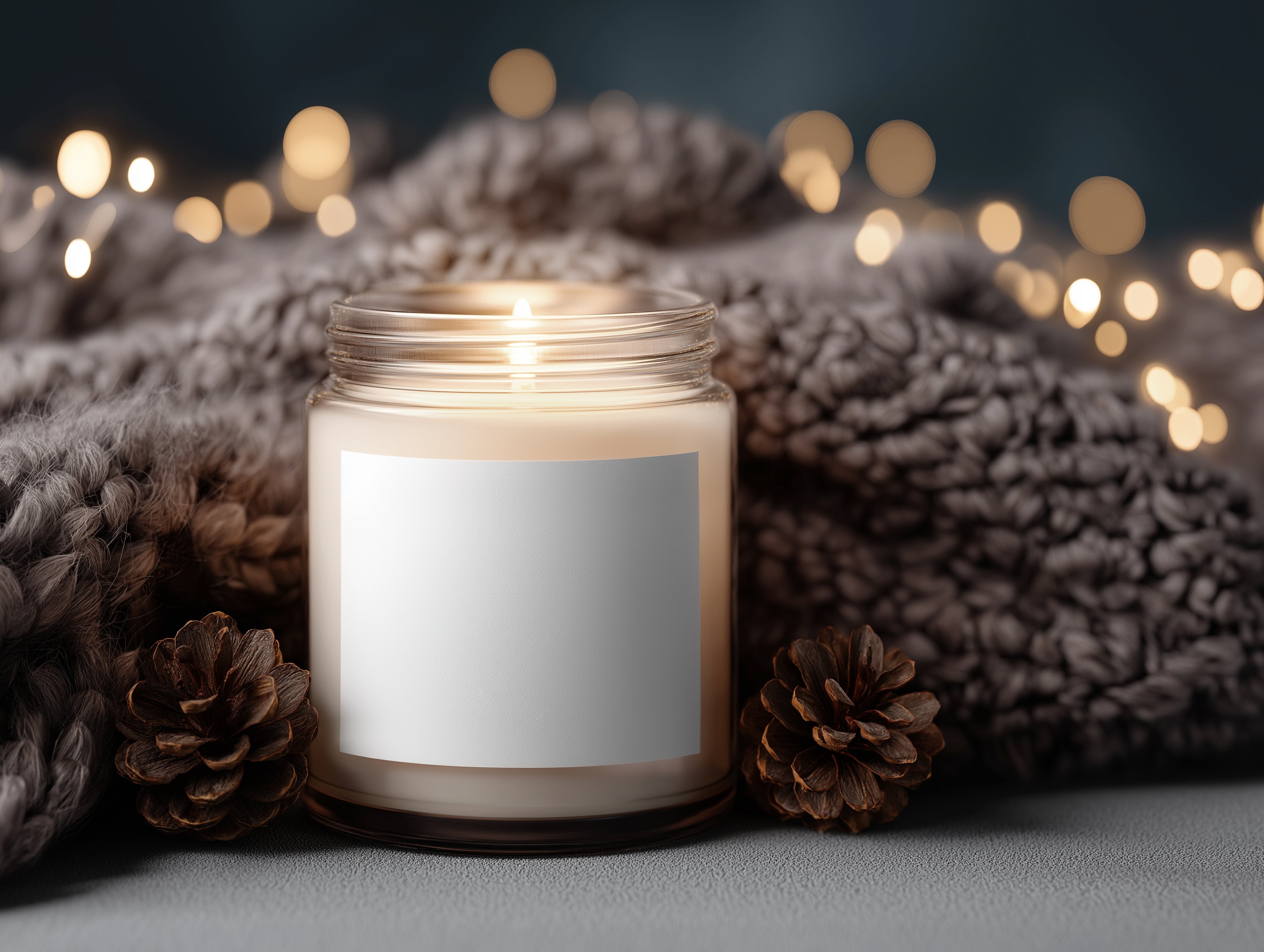 Luxurious Candle Mockup PSD Printify Clear Glass Label Template