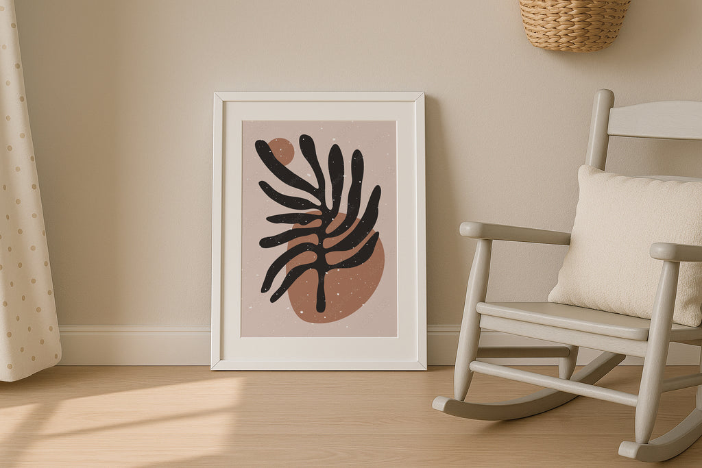 Single Frame Mockup White Minimal Scandinavian Wall Art Digital PSD Template