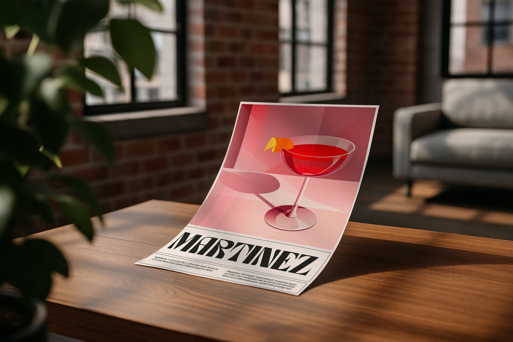 A3 A4 poster mockup on wooden table with sunlight in modern loft interior, PSD smart object for artwork, Etsy wall art, printable design showcase.