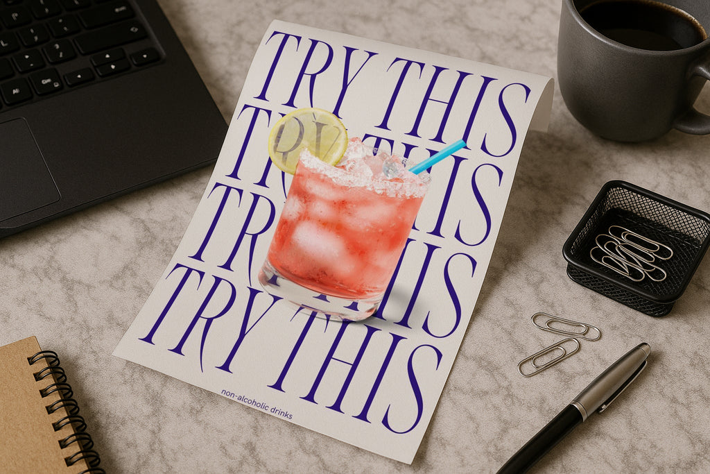 A4 poster mockup on marble desk with laptop, coffee and stationery, PSD smart object template for artwork, typography, graphic design and Etsy prints.