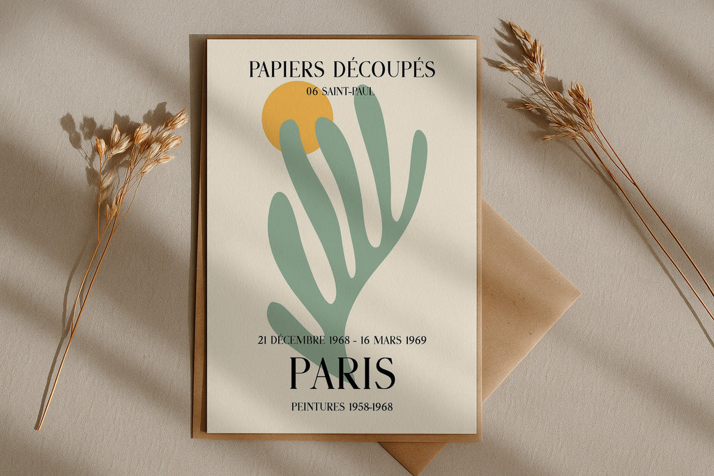 Vertical Poster Mockup PSD Flat Lay Boho Style Scene DIN A Ratio Smart Object