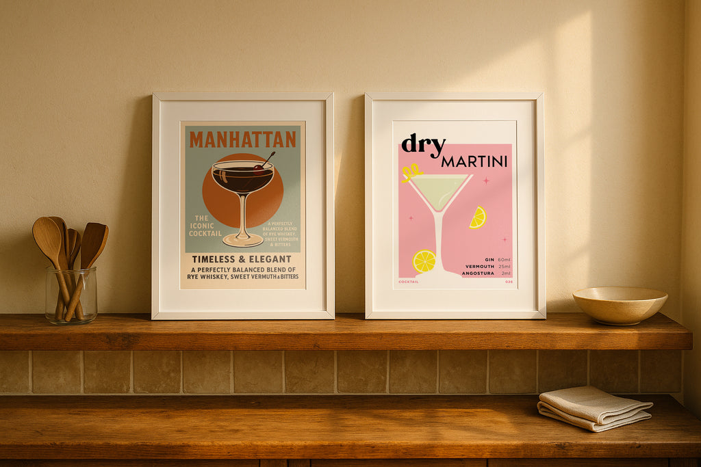 2 Frame Mockup Rustic Kitchen Double Poster Display Wall Art PSD Digital Download