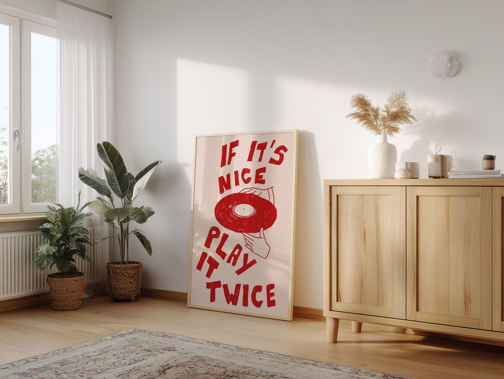 Poster Mockup PSD: Vertical Wooden Frame Picture PSD Template