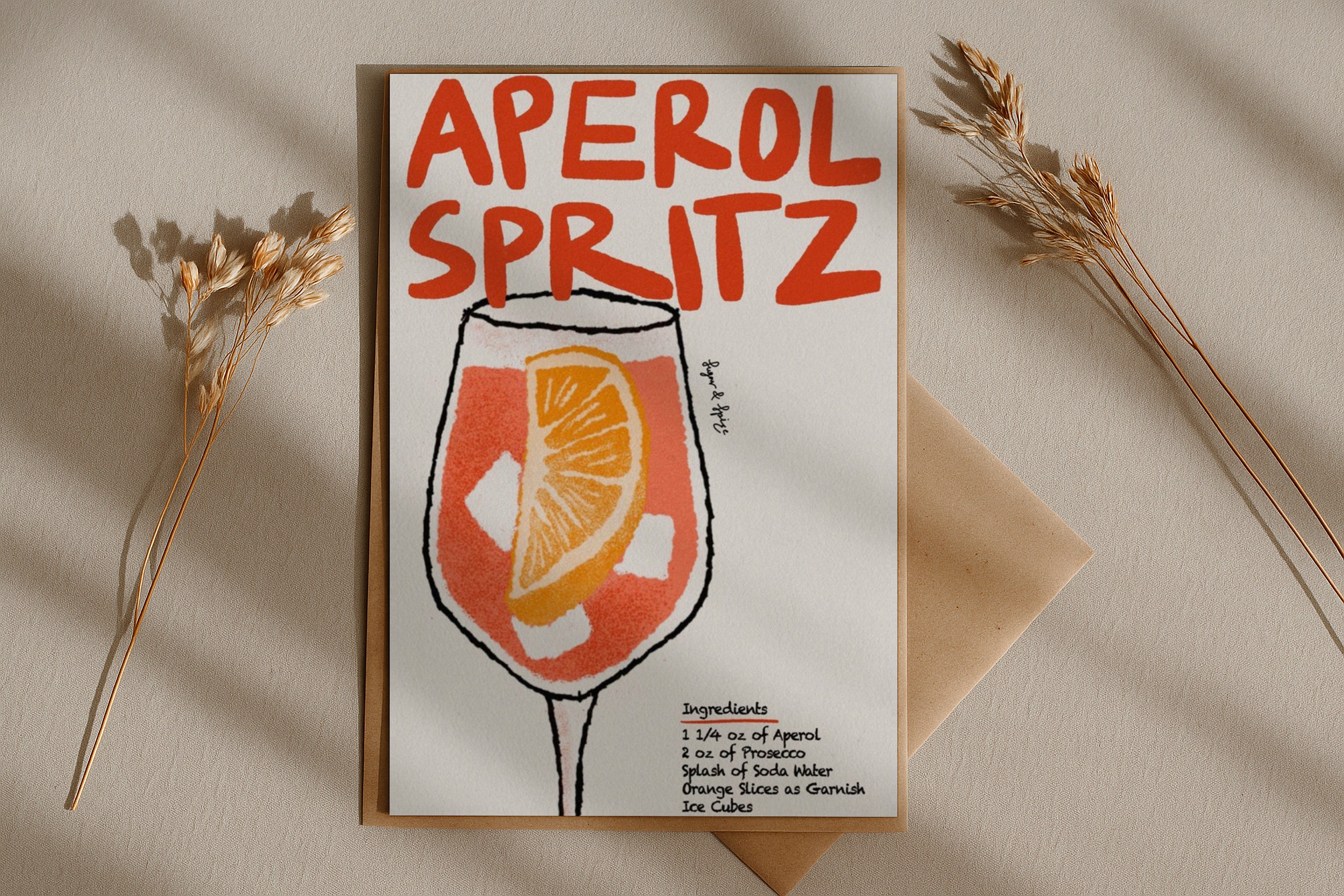 Vertical Poster Mockup PSD Flat Lay Boho Style Scene DIN A Ratio Smart Object