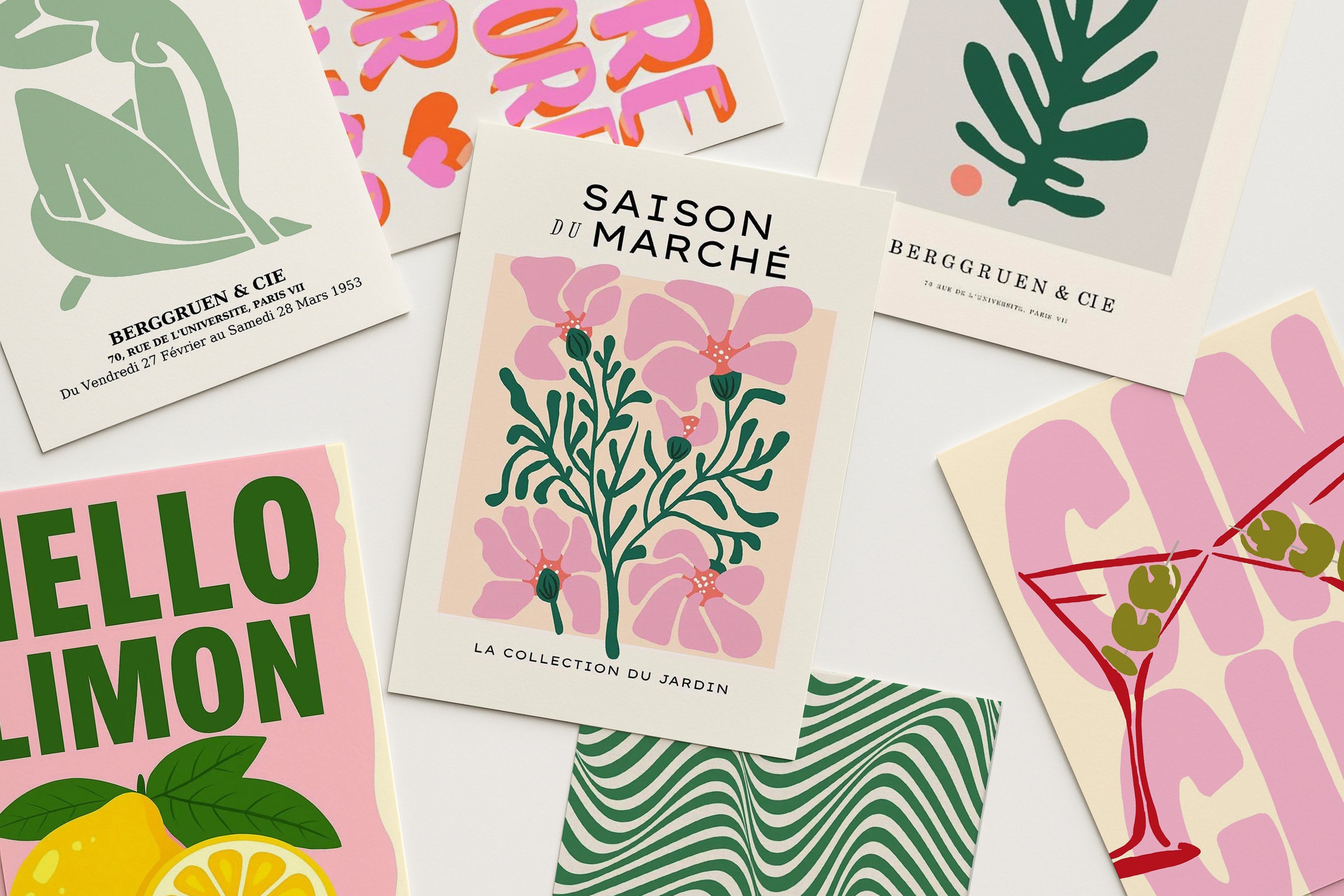 Stacked Multiple Poster Mockup Pile DIN A Paper Smart Object PSD Template