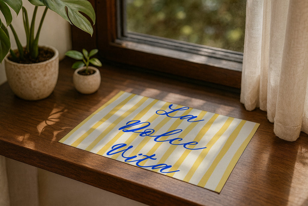 Poster mockup on windowsill with plants, A4 A3 horizontal print mockup, minimalist PSD template for printable wall art, artwork, photography or graphic design