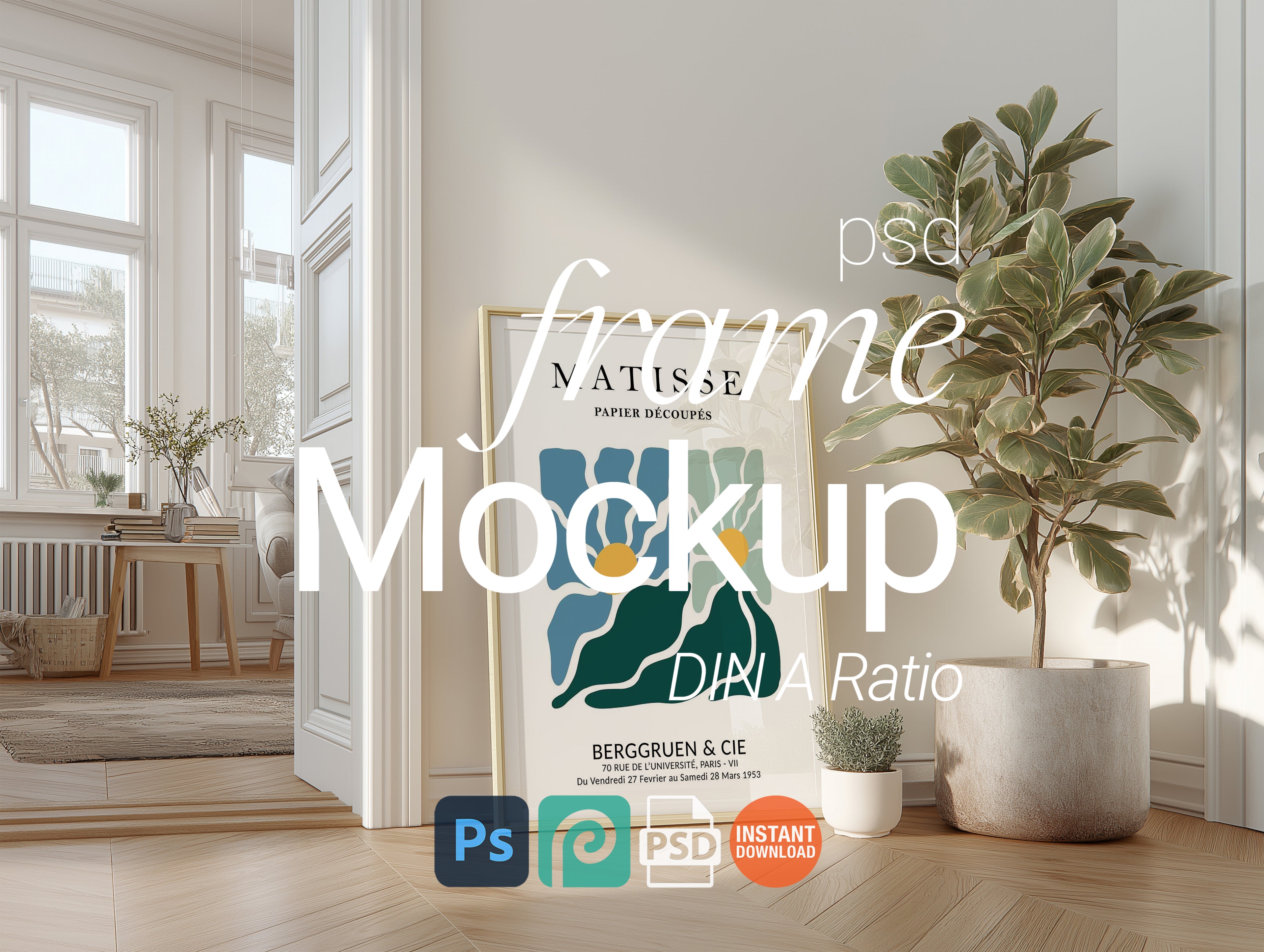 Single Frame Mockup PSD – Wall Art Smart Object Template