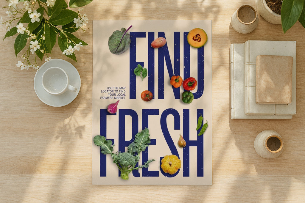 Poster mockup on wooden desk with flowers and books, A4 A3 print mockup PSD template for artwork, wall art, photography, graphic design and digital prints