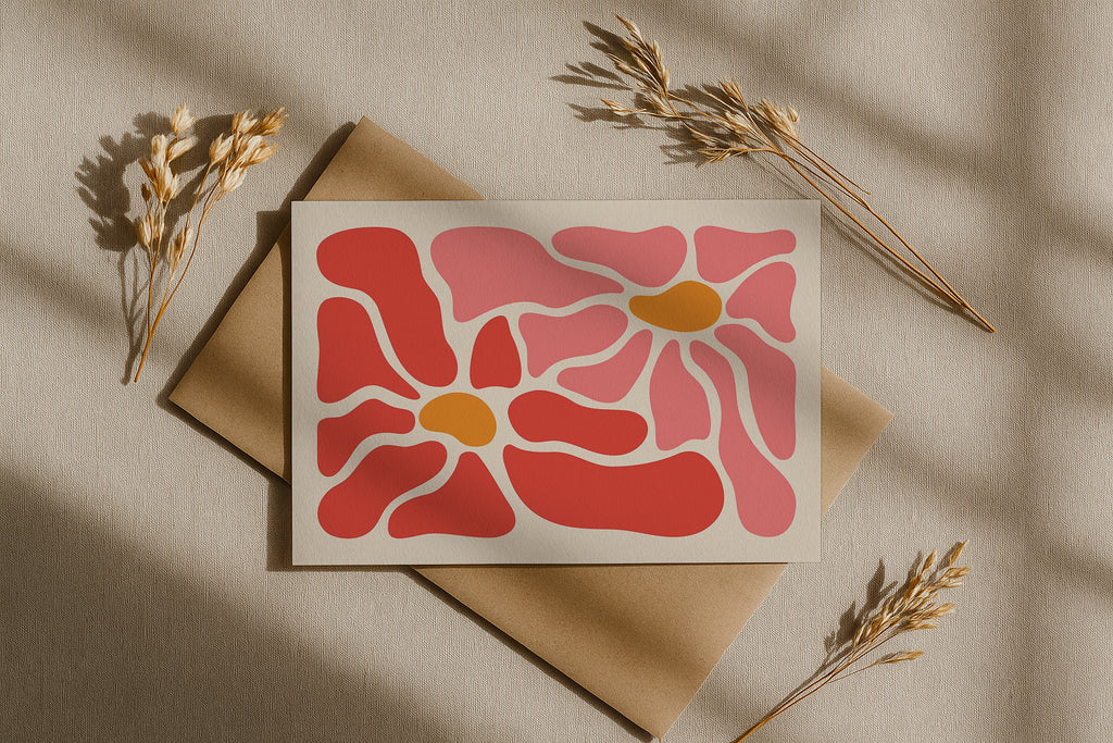 Elegant Horizontal Poster Mockup PSD Flat Lay Boho Style Scene DIN A Ratio