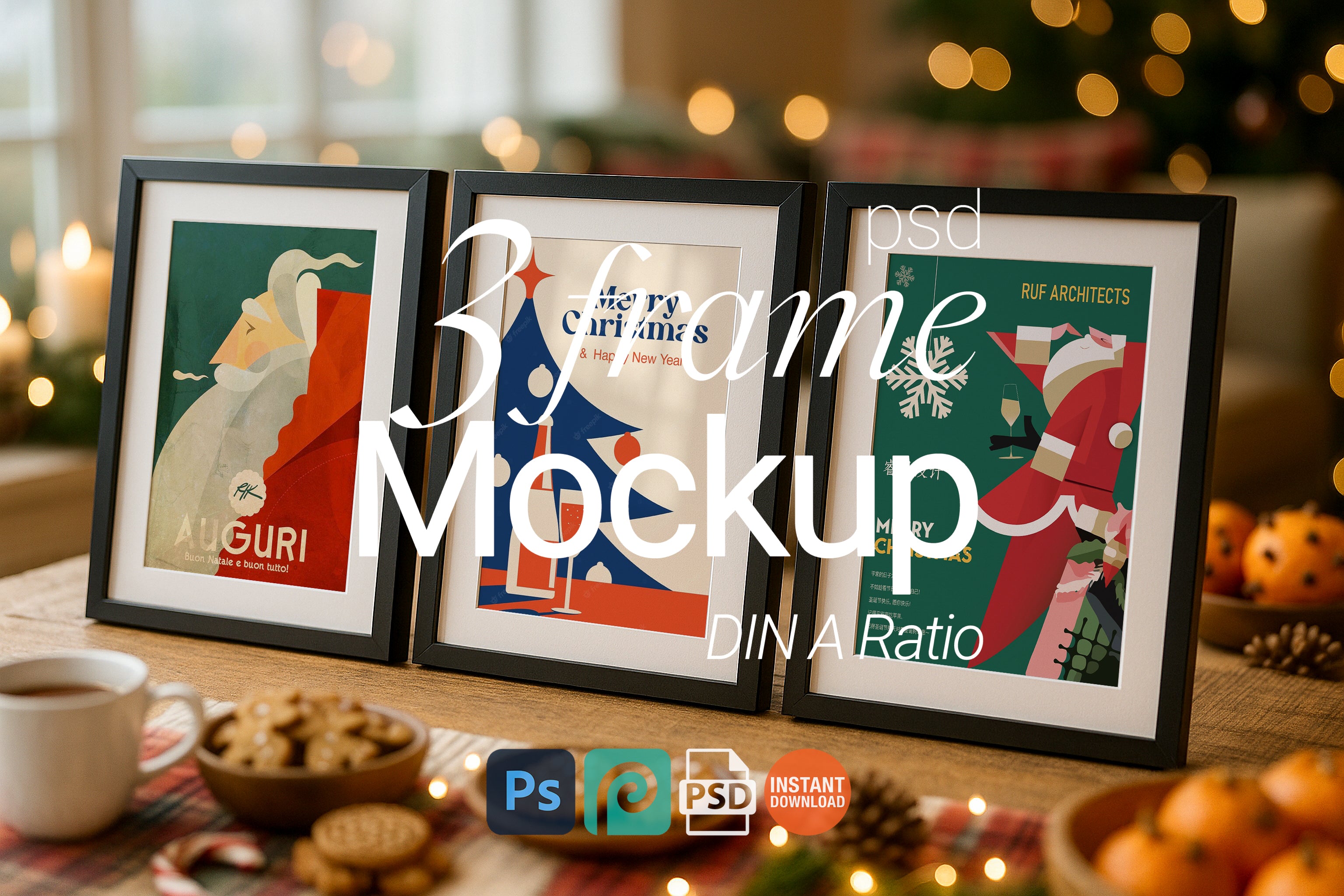 Christmas frame mockup, black frame mockup, holiday photo frame mockup, festive frame mockup, digital download frame mockup, Christmas wall art mockup, Christmas print mockup, Etsy frame mockup