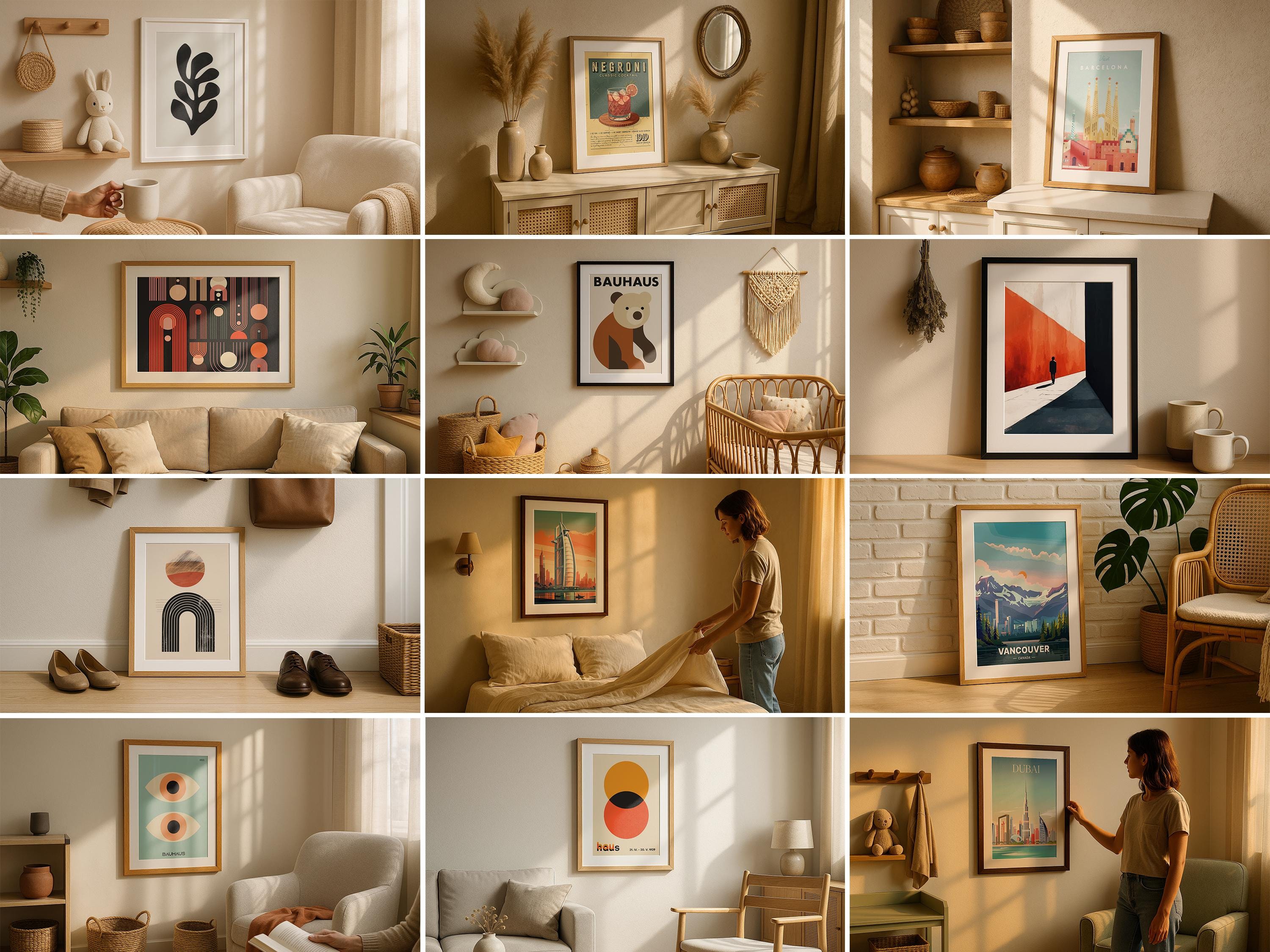 100+ Boho Frame Mockup Bundle – PSD Templates for Wall Art and Posters
