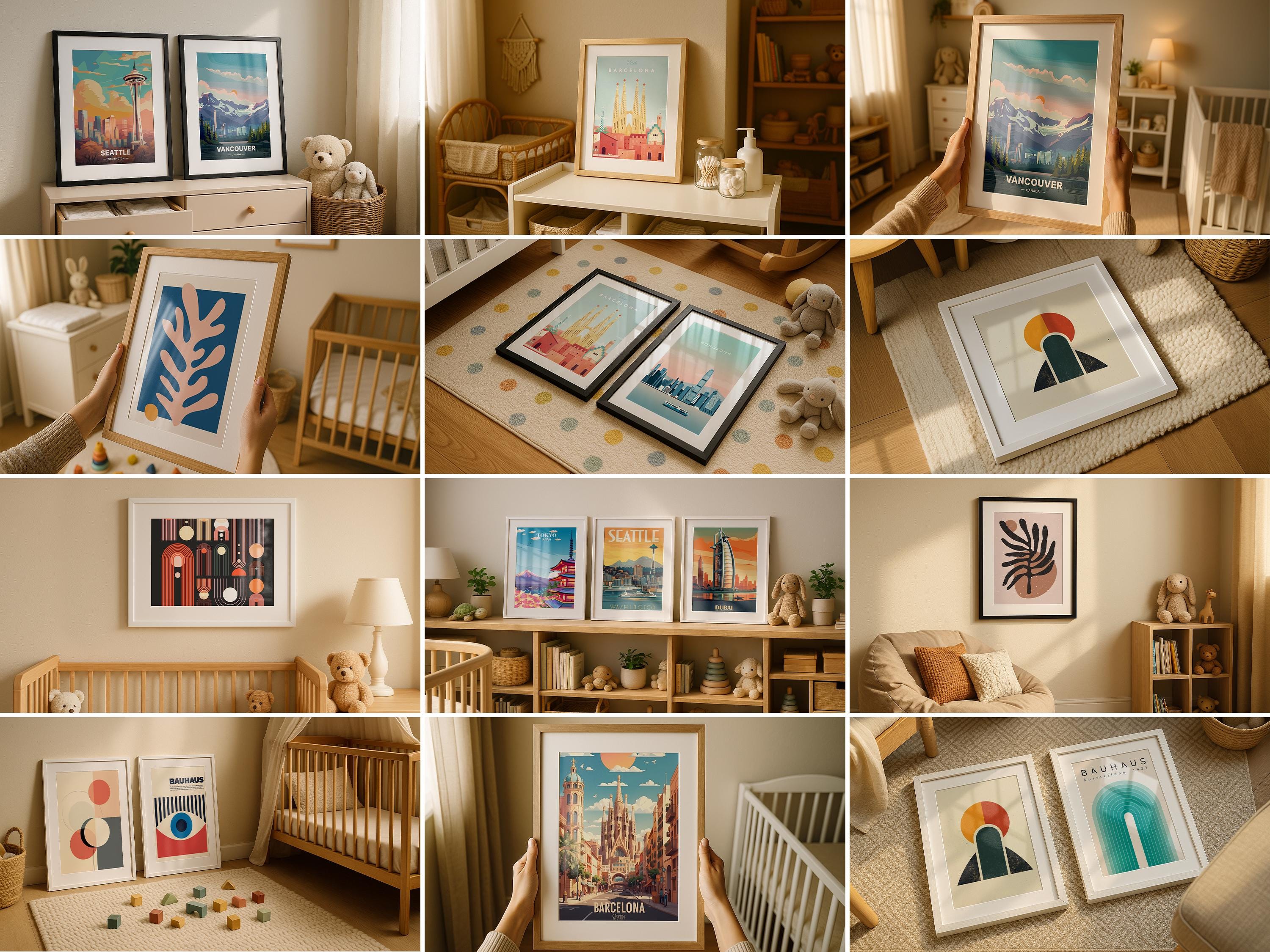 50+ Nursery Frame Mockup PSD Bundle – Wall Art Smart Object Templates