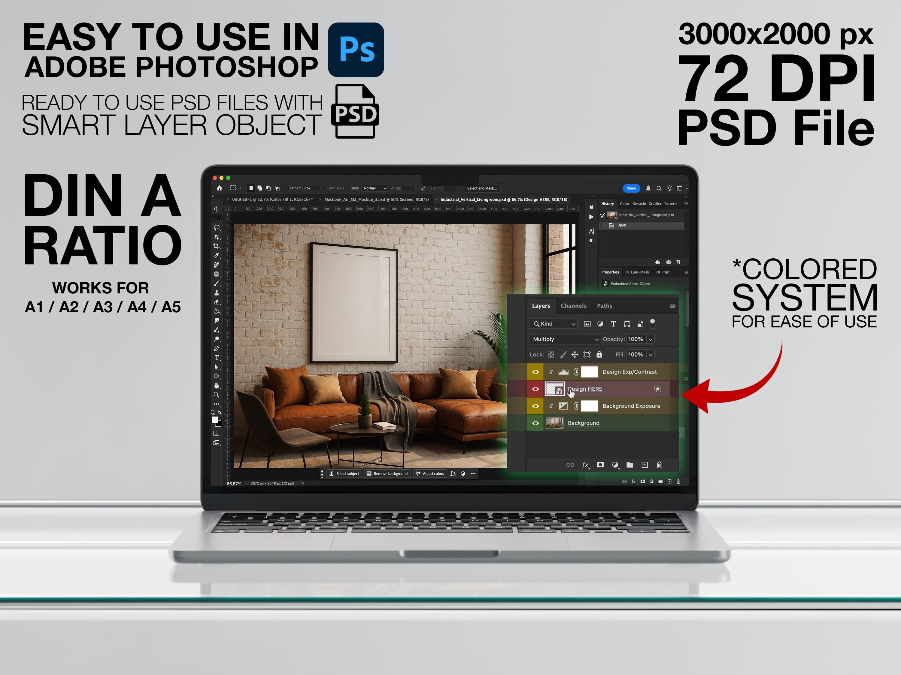 Double Frame PSD Mockup – Set for Posters and Wall Art