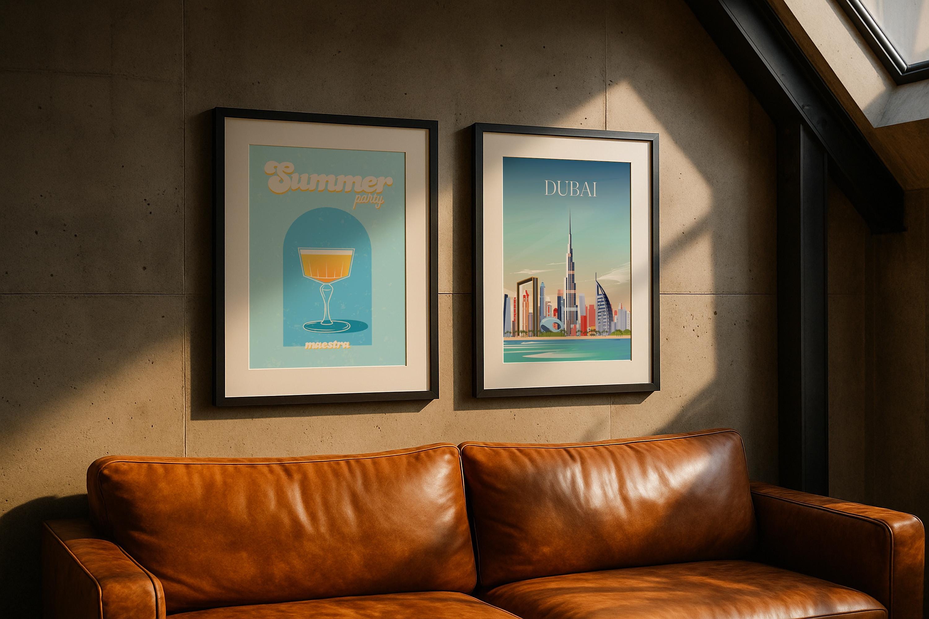 Double Poster Frame Mockup PSD Bundle for Wall Art