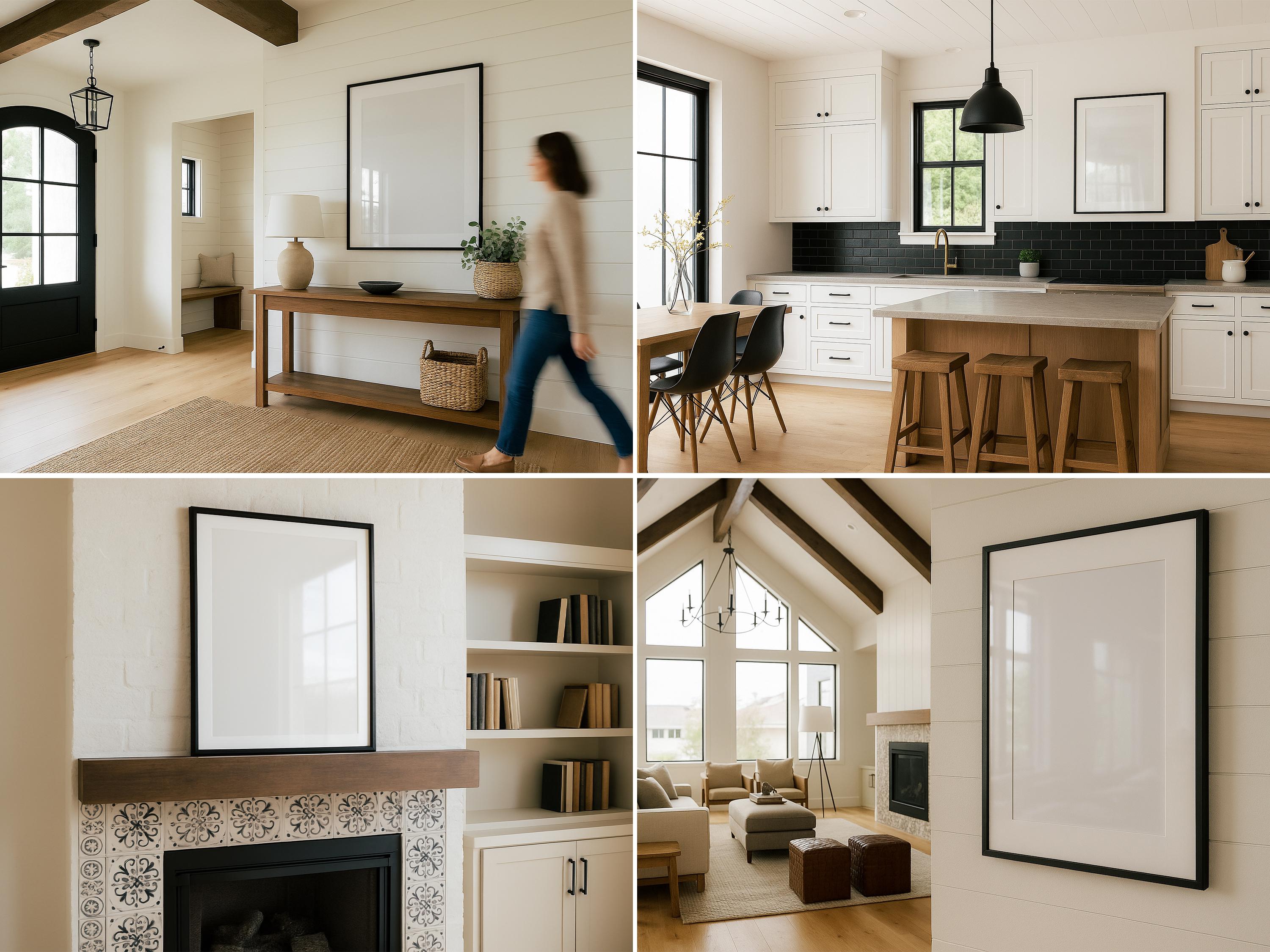 Modern Farmhouse Frame Mockup PSD Set – Wall Art and Poster Templates