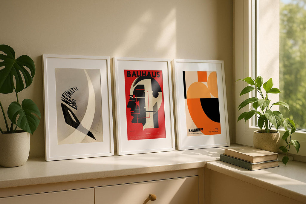 3 Frame Mockup Sunlit Interior Poster Display White Wall Art Minimal Scandinavian PSD Download