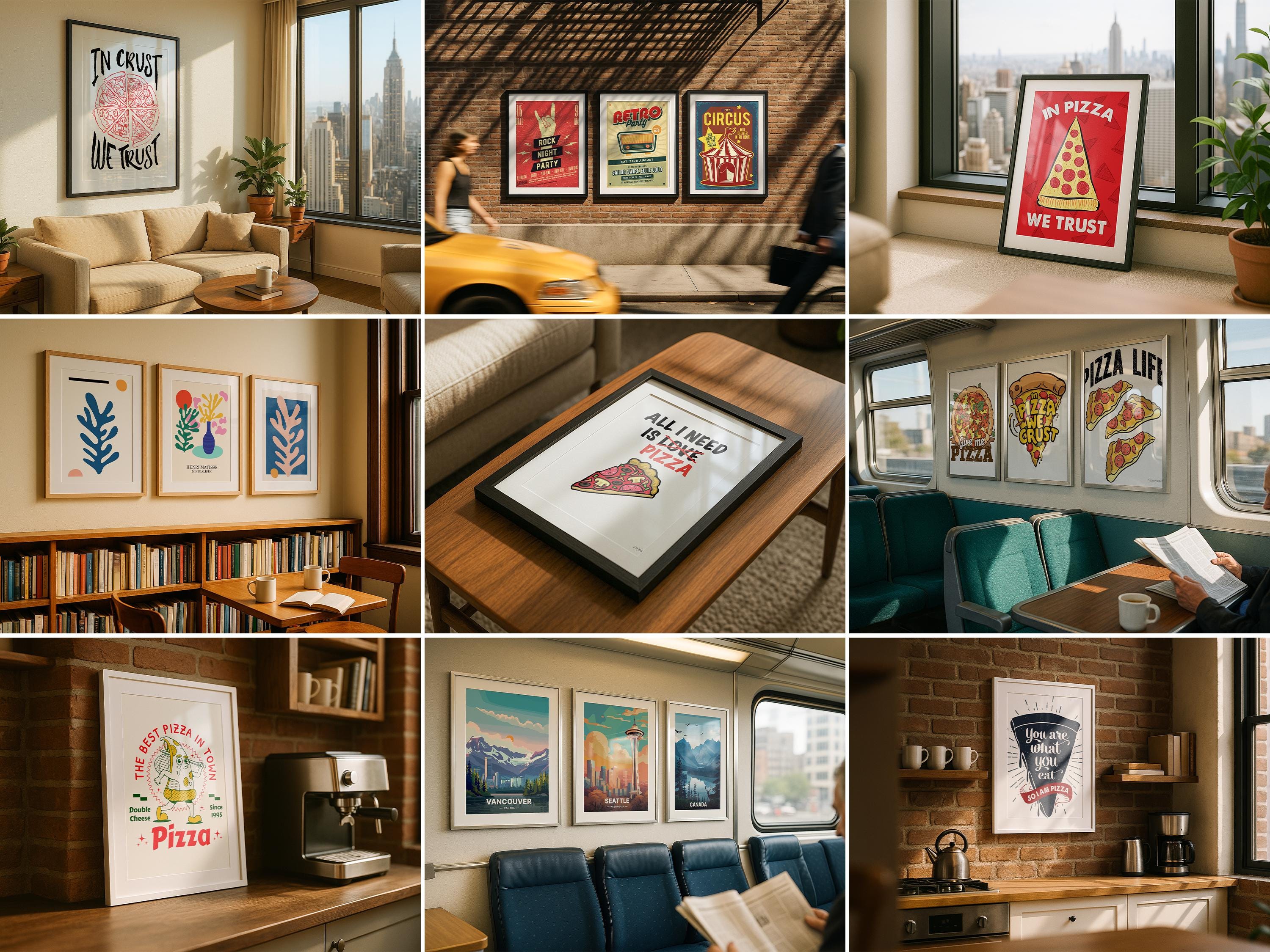 100+ Urban Lifestyle Frame Mockup Bundle Modern Wall Art Poster PSD Digital Print Download