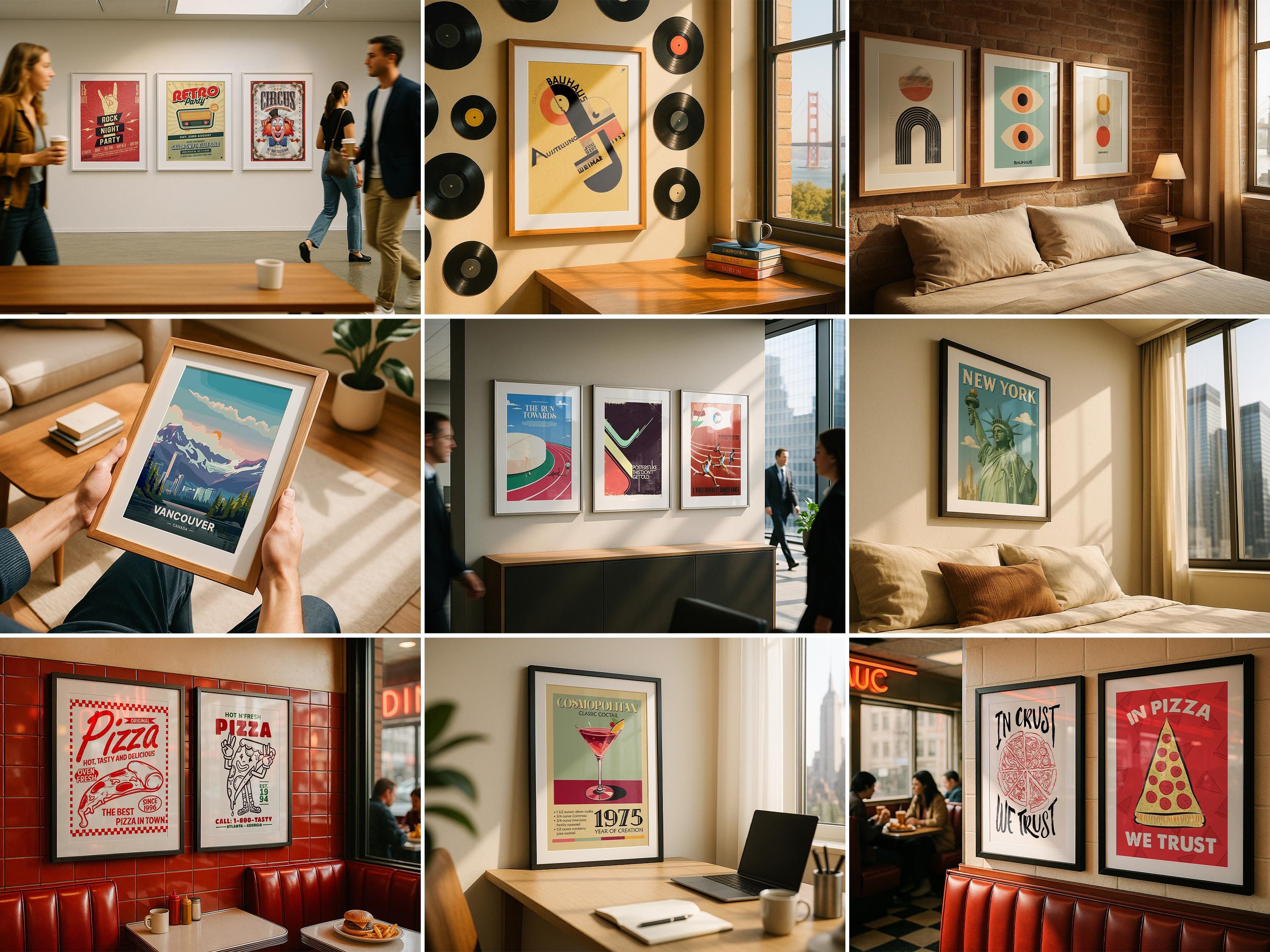 100+ Urban Lifestyle Frame Mockup Bundle Modern Wall Art Poster PSD Digital Print Download