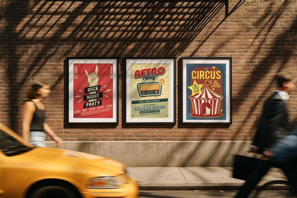 3 Frame Mockup Corporate Office Modern Triple Wall Art Business Interior PSD Digital Download