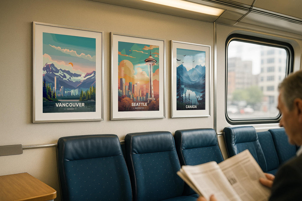 3 Minimalist White Frame Mockup PSD Wall Art Triple Set Urban Advertising Picture Display