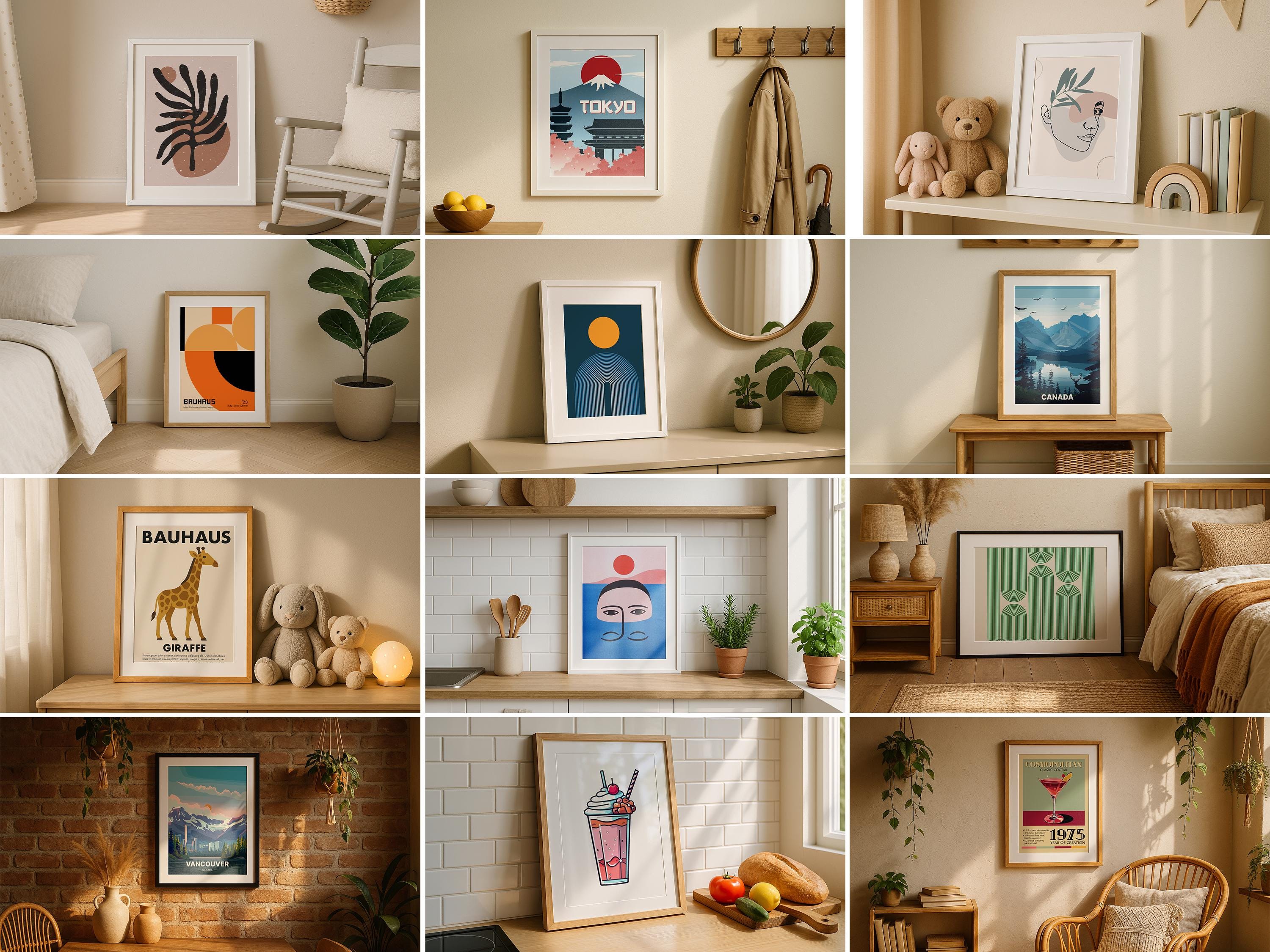 100+ Boho Frame Mockup Bundle – PSD Templates for Wall Art and Posters
