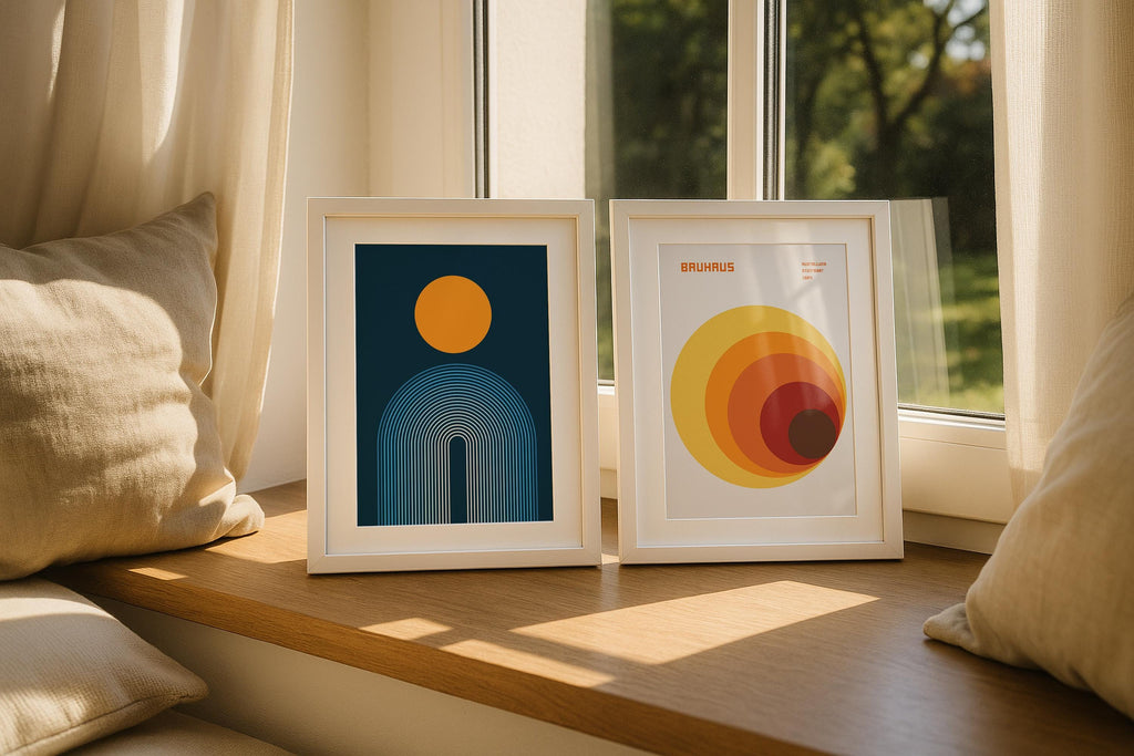 2 White Frame Mockup Boho Interior Poster Display Wall Art PSD Digital Download