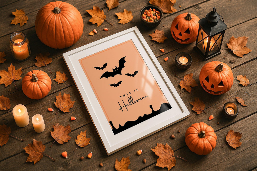 Halloween Frame Mockup Single Digital Poster Display Wall Art PSD