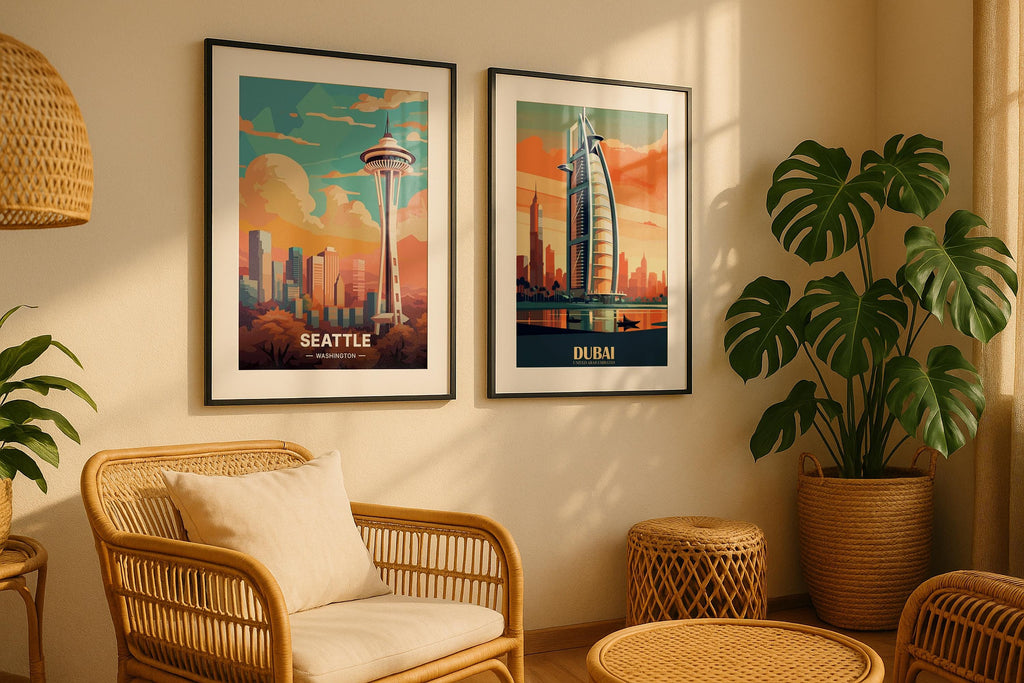 Double Boho Frame Mockup PSD Bundle – Wall Art Smart Object Templates