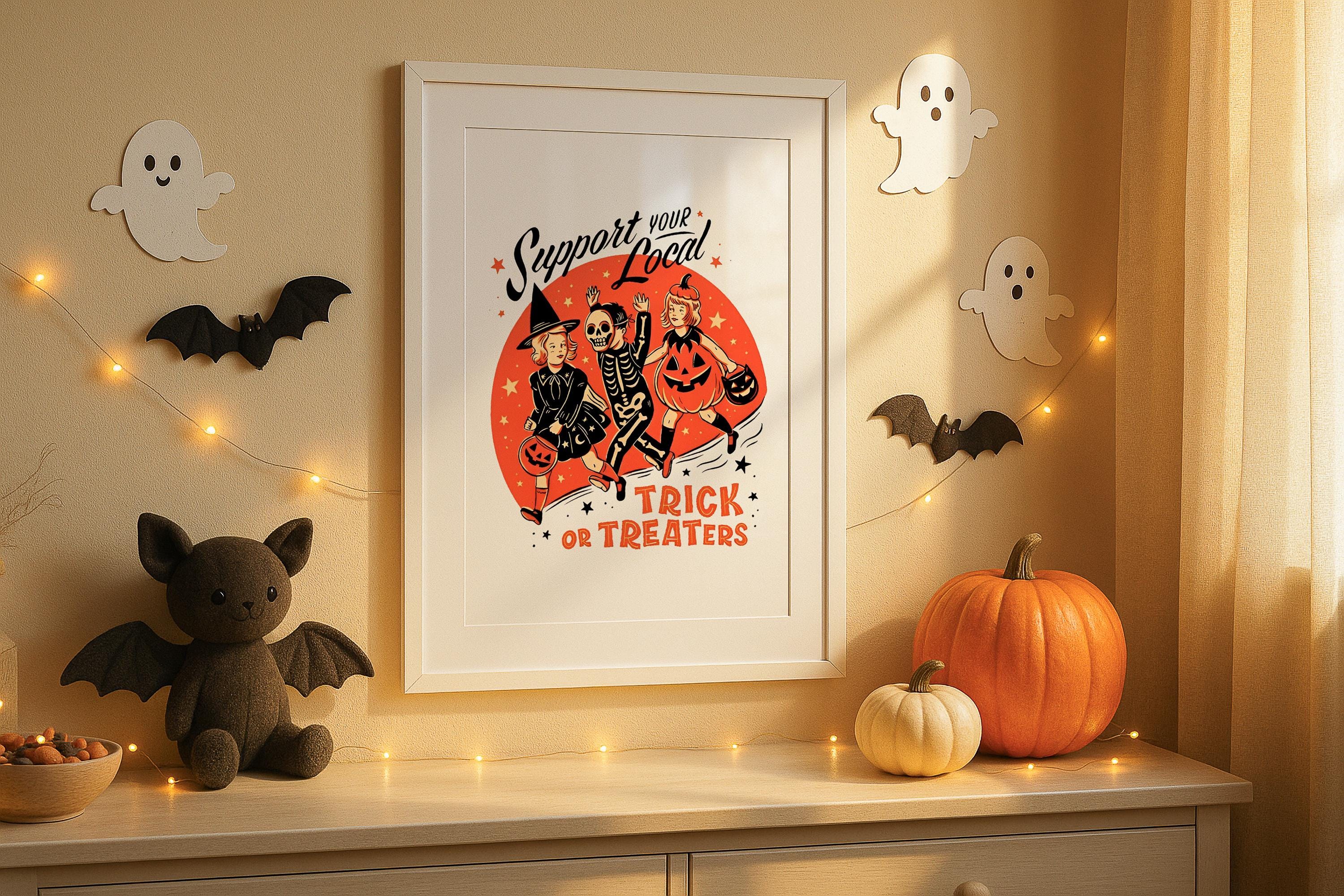 Halloween Single Frame Mockup Nursery Wall Art Digital Poster PSD Template