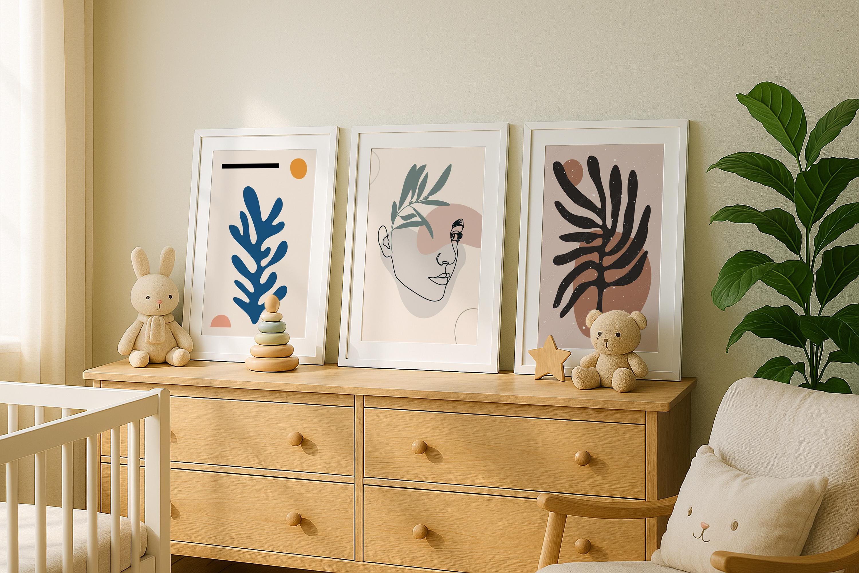 3 Frame Mockup Nursery Interior Poster Frame Set Wall Art Digital Download PSD