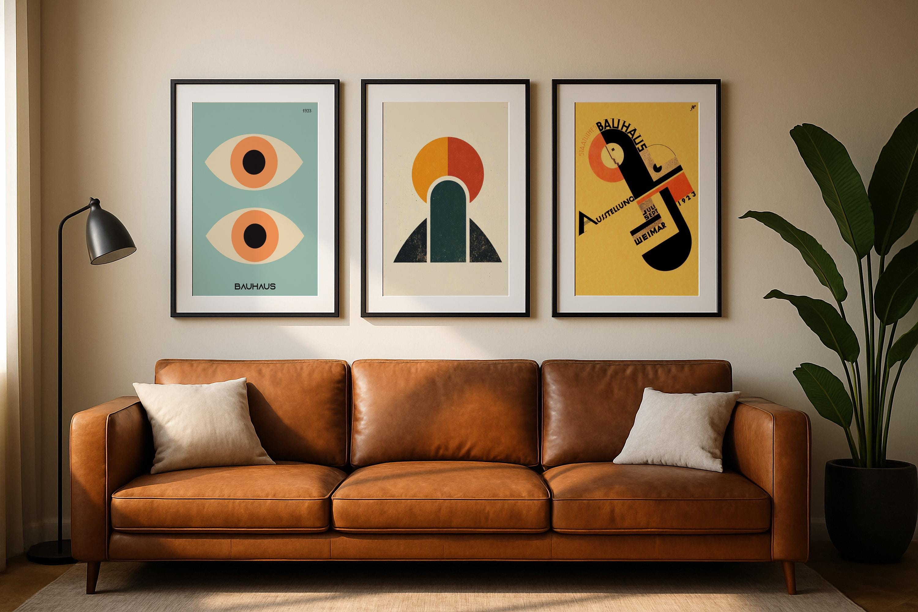 3 Frame Mockup Living Room Poster Display Wall Art Black Minimal Interior PSD Download