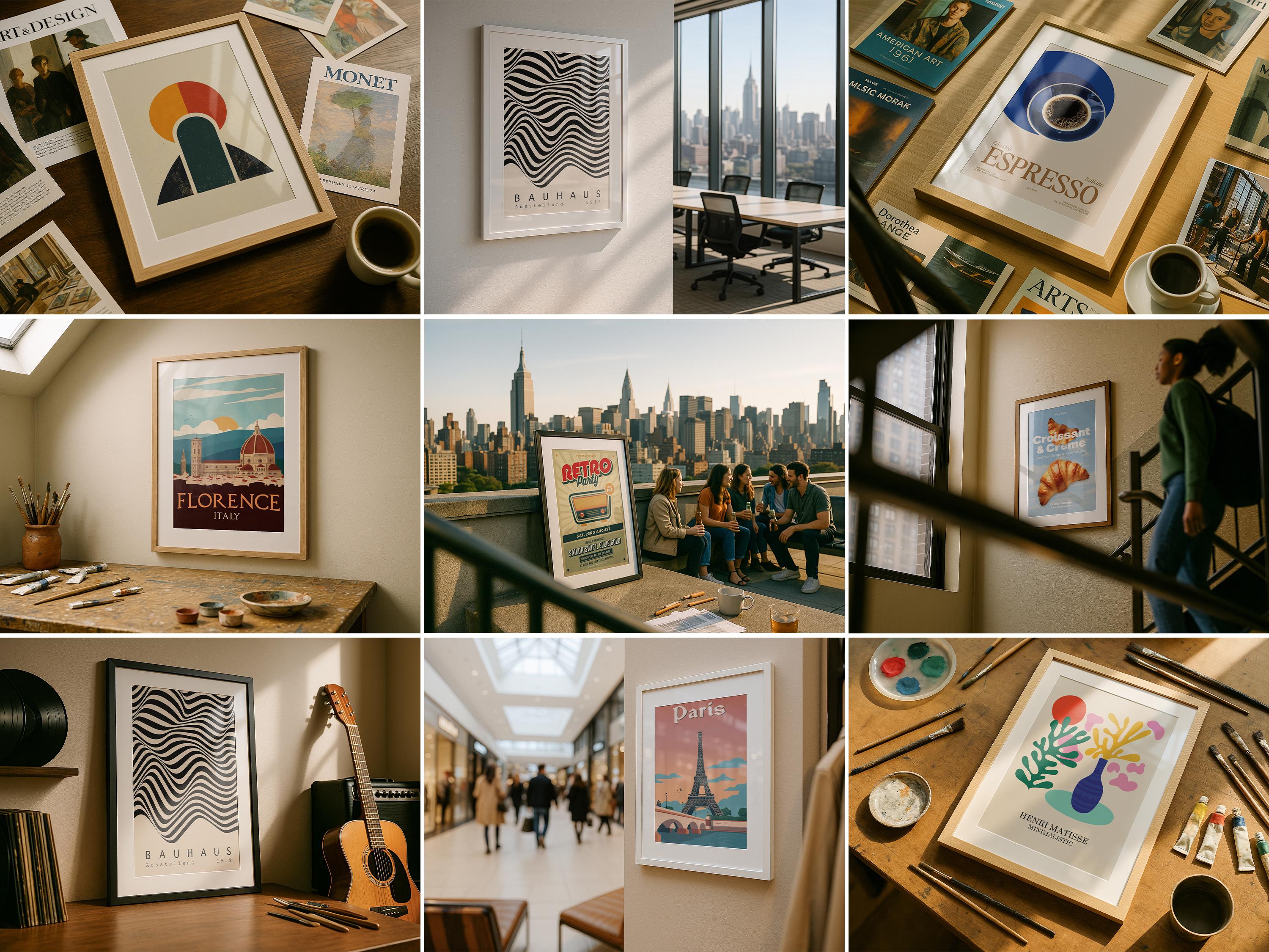 100+ Urban Lifestyle Frame Mockup Bundle Modern Wall Art Poster PSD Digital Print Download