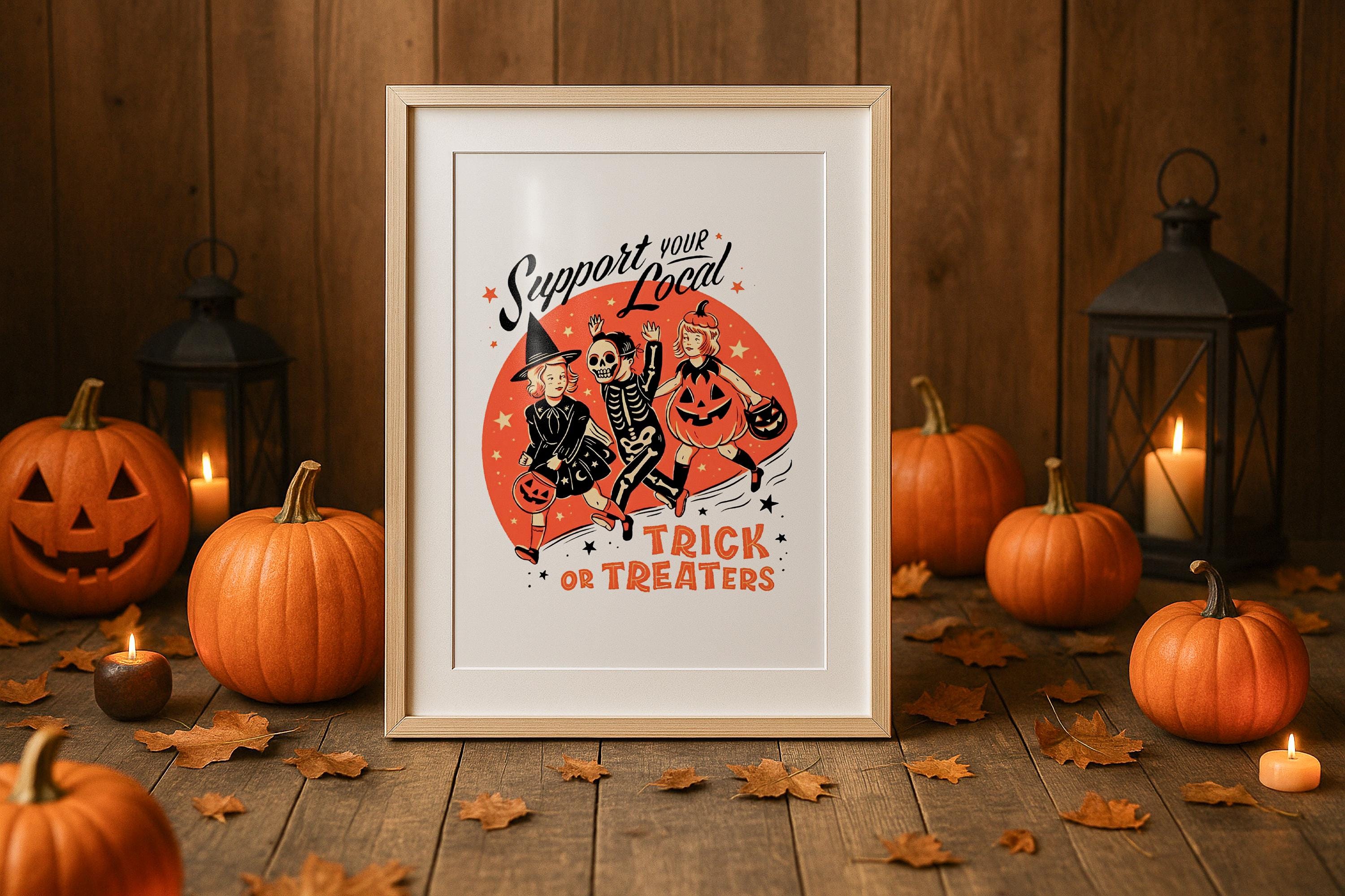 Single Wooden Frame Mockup Halloween Digital Wall Art PSD Template