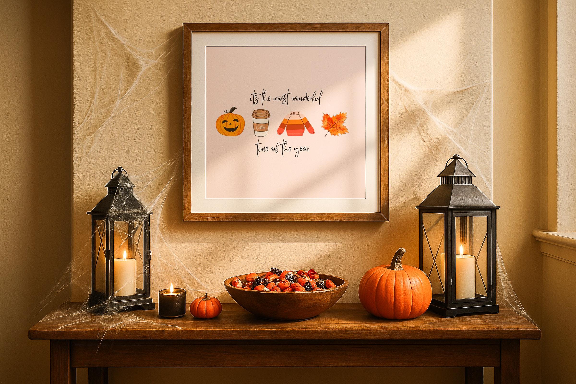 Halloween Square Frame Mockup Single Wall Art Digital Poster PSD Template