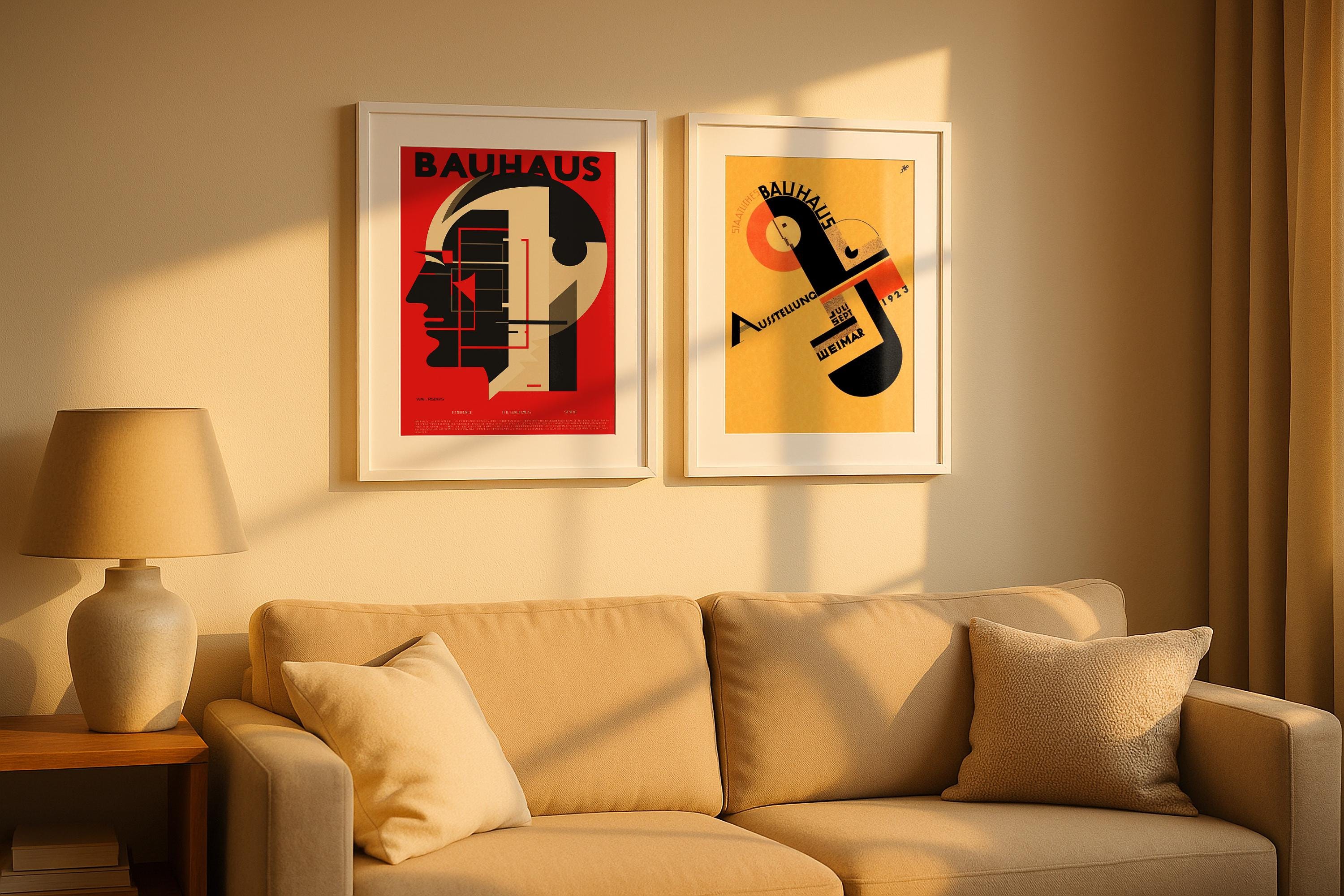 2 Frame Mockup Boho Living Room Double Poster Display Wall Art PSD Digital Download