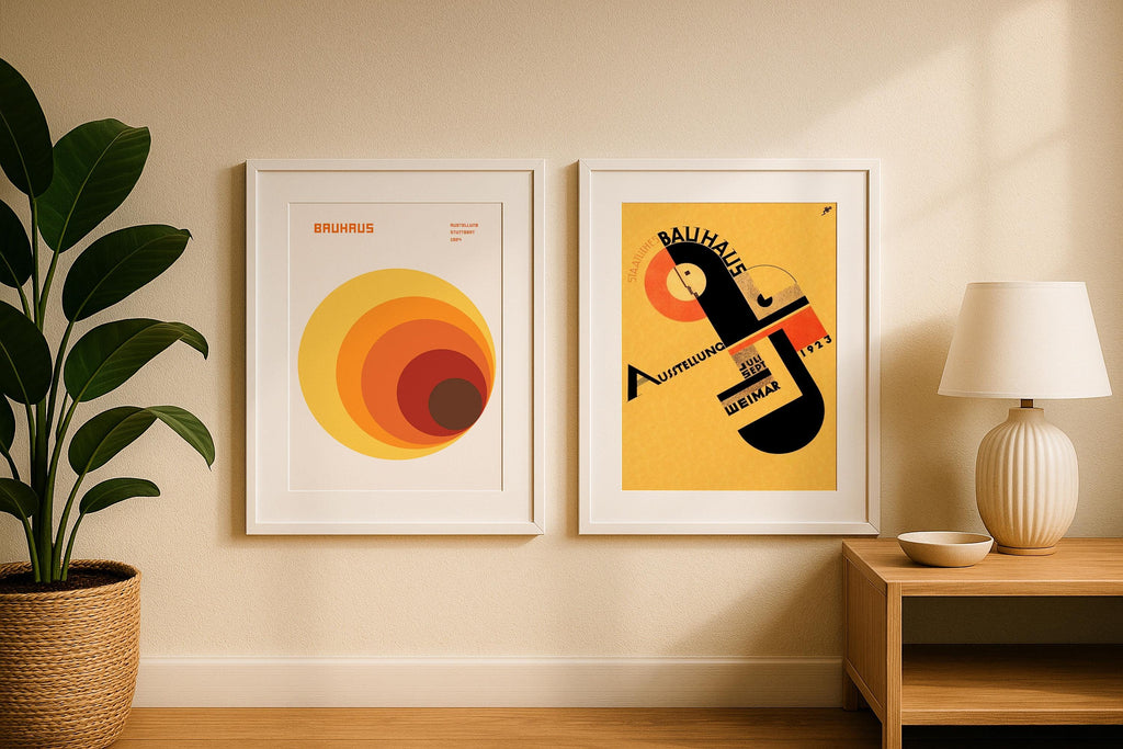 2 Frame Mockup Living Room Double Poster Display White Wall Art PSD Digital Download