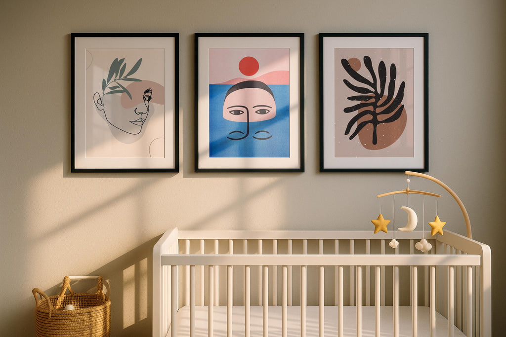 3 Frame Mockup Triple Poster Display Nursery Wall Art PSD Digital Download