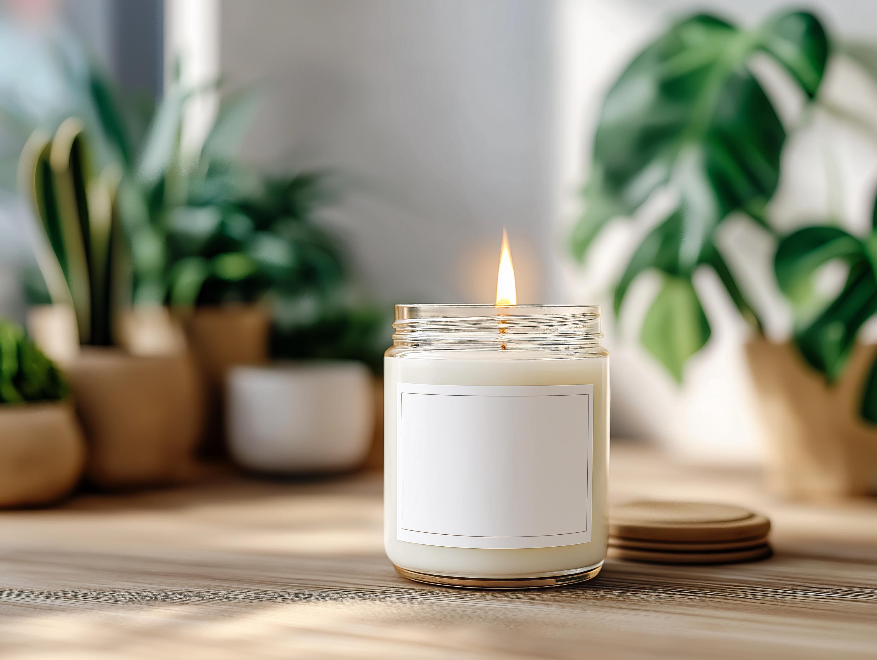 9oz White Candle Jar Mockup PSD Smart Object Digital Download Printify Photopea for Print on Demand