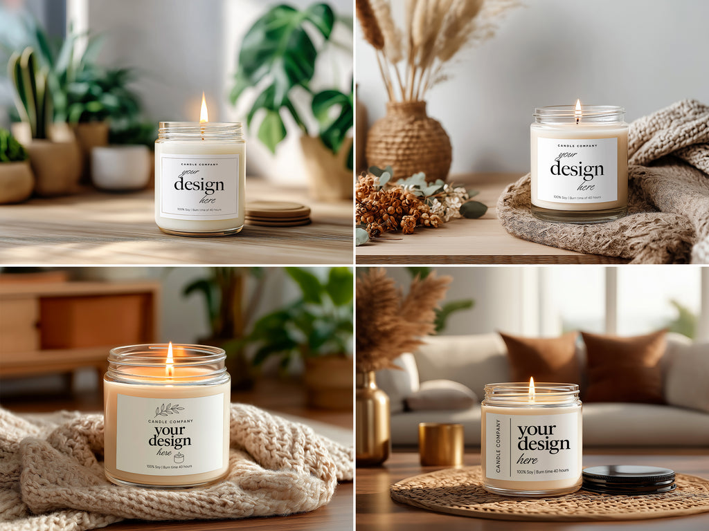 Clear Jar Candle Mockup Bundle PSD Smart Object Digital Download